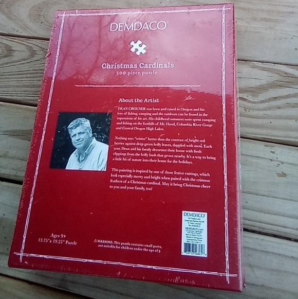 NEW Demdaco Christmas Cardinals Jigsaw Puzzles 500 Pieces Birds - Picture 2 of 2